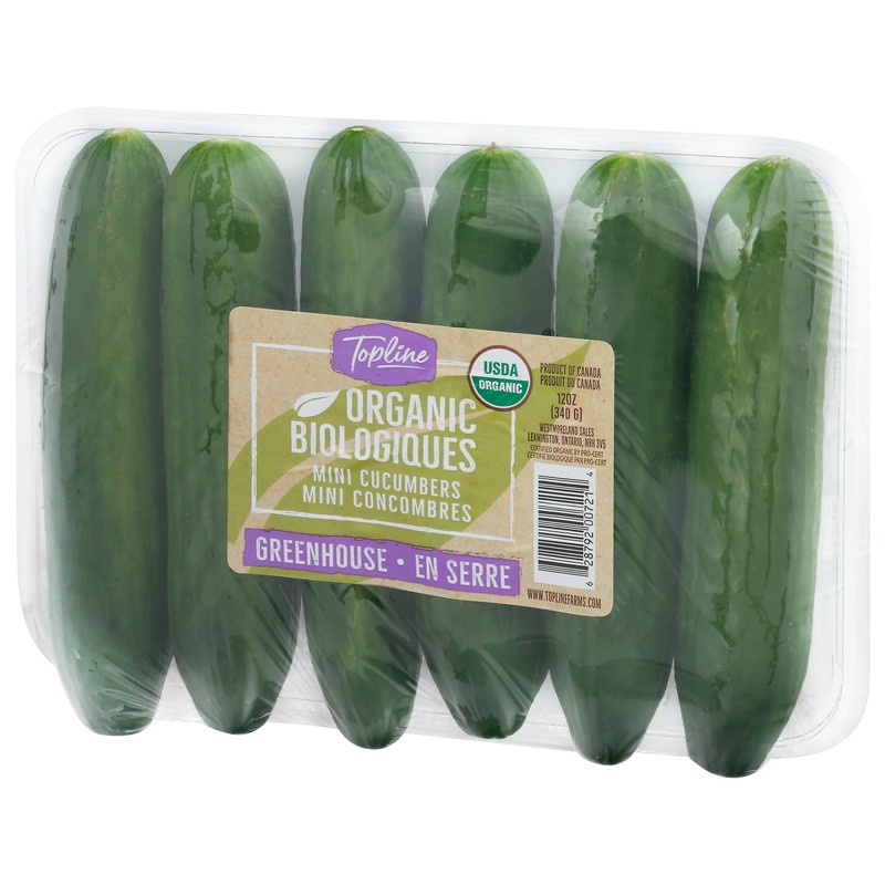 slide 3 of 3, Topline Cucumbers, Organic, Mini, 12 oz