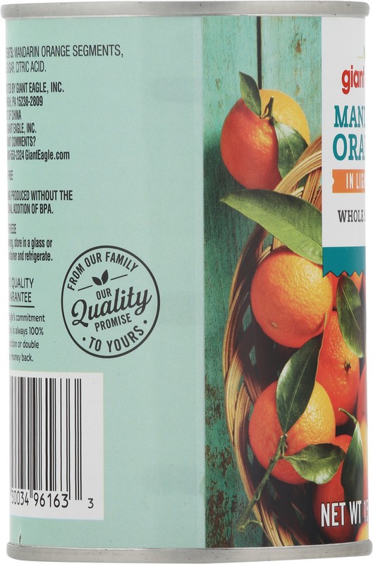 slide 2 of 5, Giant Eagle Mandarin Oranges In Light Syrup, 15 oz