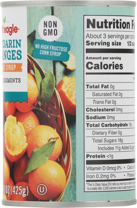 slide 4 of 5, Giant Eagle Mandarin Oranges In Light Syrup, 15 oz