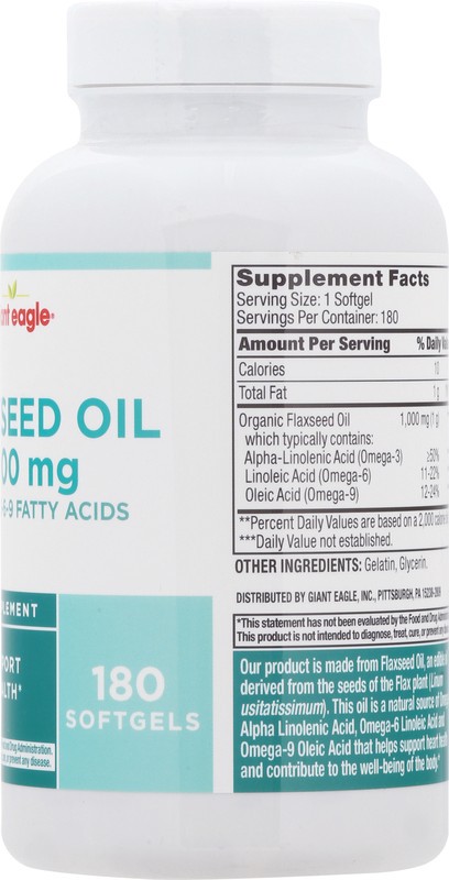 slide 5 of 5, Ge Flaxseed Oil, 180 ct