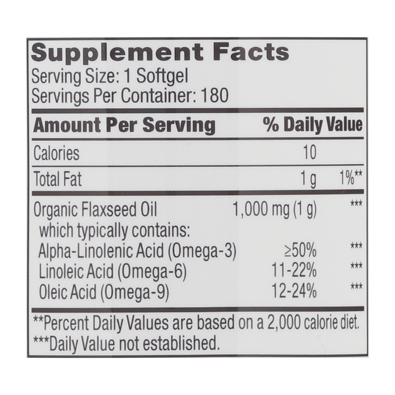 slide 3 of 5, Ge Flaxseed Oil, 180 ct