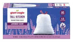 Giant Eagle Trash Bags, Lavender Scent, 13 Gallon