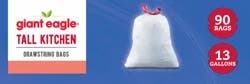 Giant Eagle Trash Bags, 13 Gallon, 90 Count