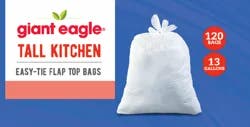Giant Eagle Giant Egale Easy-Tie Trash Bags, 13 Gallon