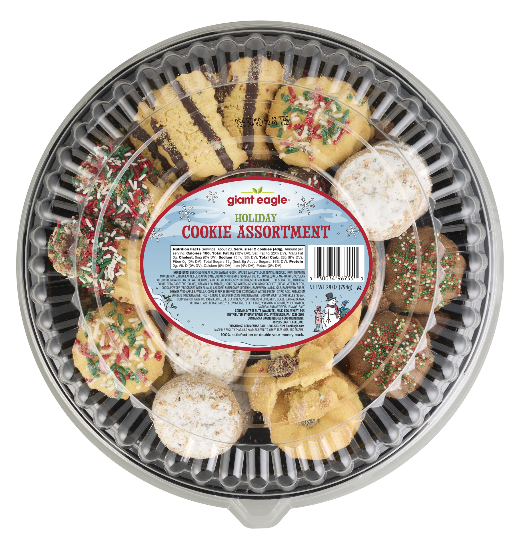 slide 1 of 1, Giant Eagle Holiday Cookie Assortment Tray, Large, 28 oz