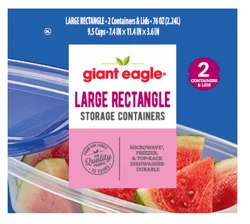 Giant Eagle Large Rectangle Containers, 2 Count