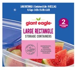 Giant Eagle Large Rectangle Containers, 2 Count