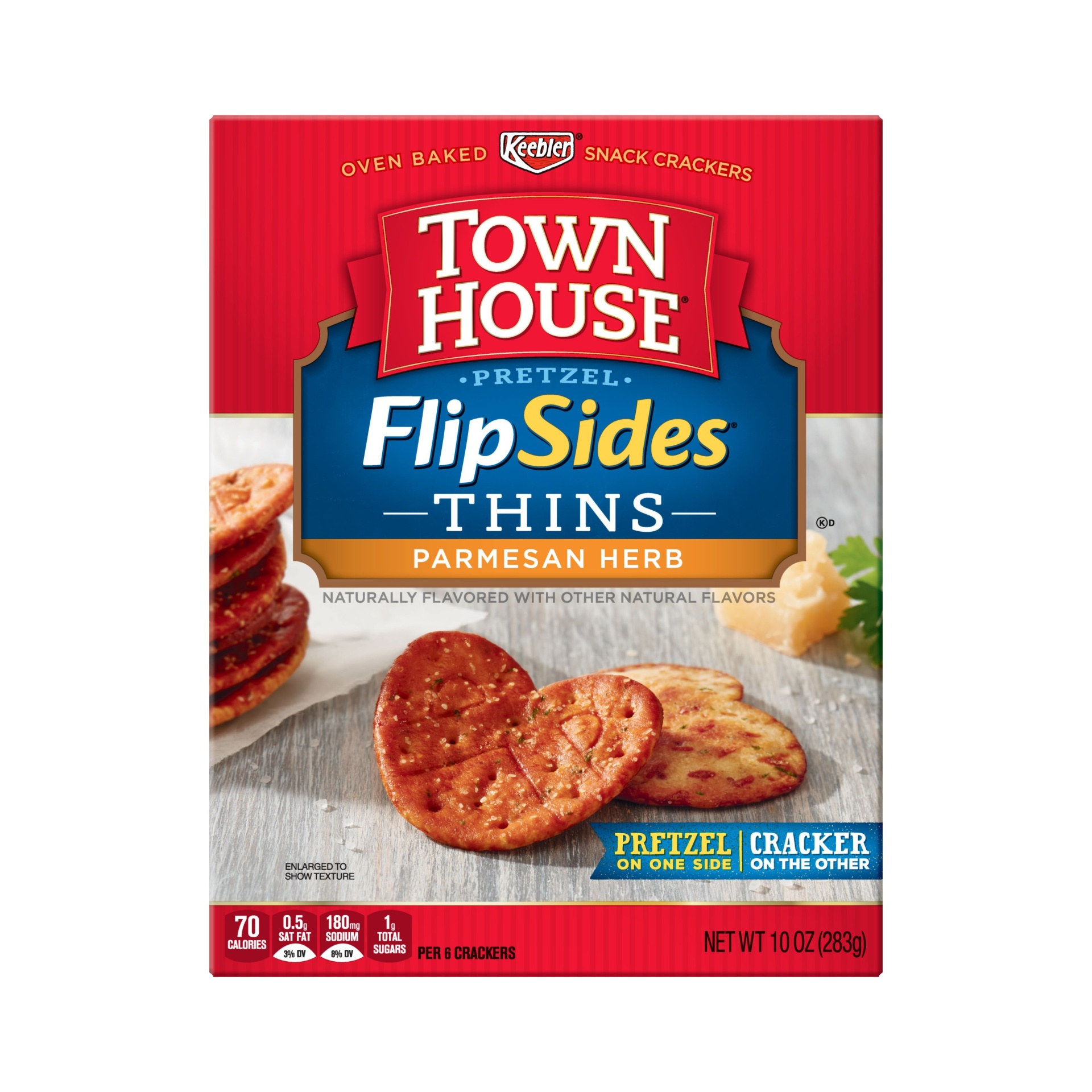 slide 3 of 7, Town House Parmesan Herb Pretzel Thins, 13.8 oz