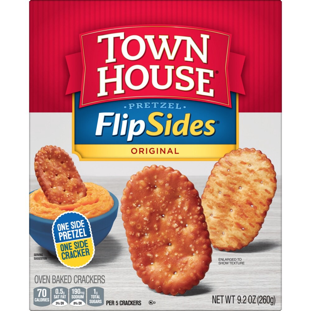 slide 5 of 6, Town House FlipSides Original Oven Baked Crackers, 9.2 oz