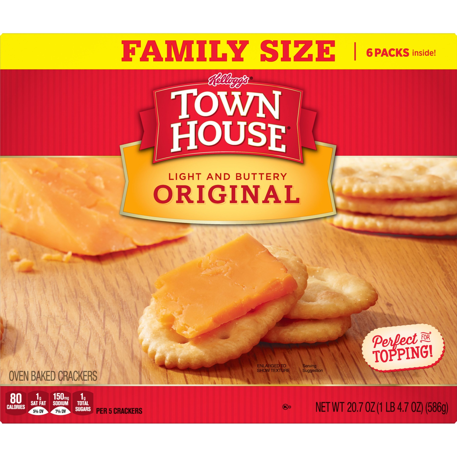 slide 6 of 7, Town House Original Oven Baked Crackers, 20.7 oz