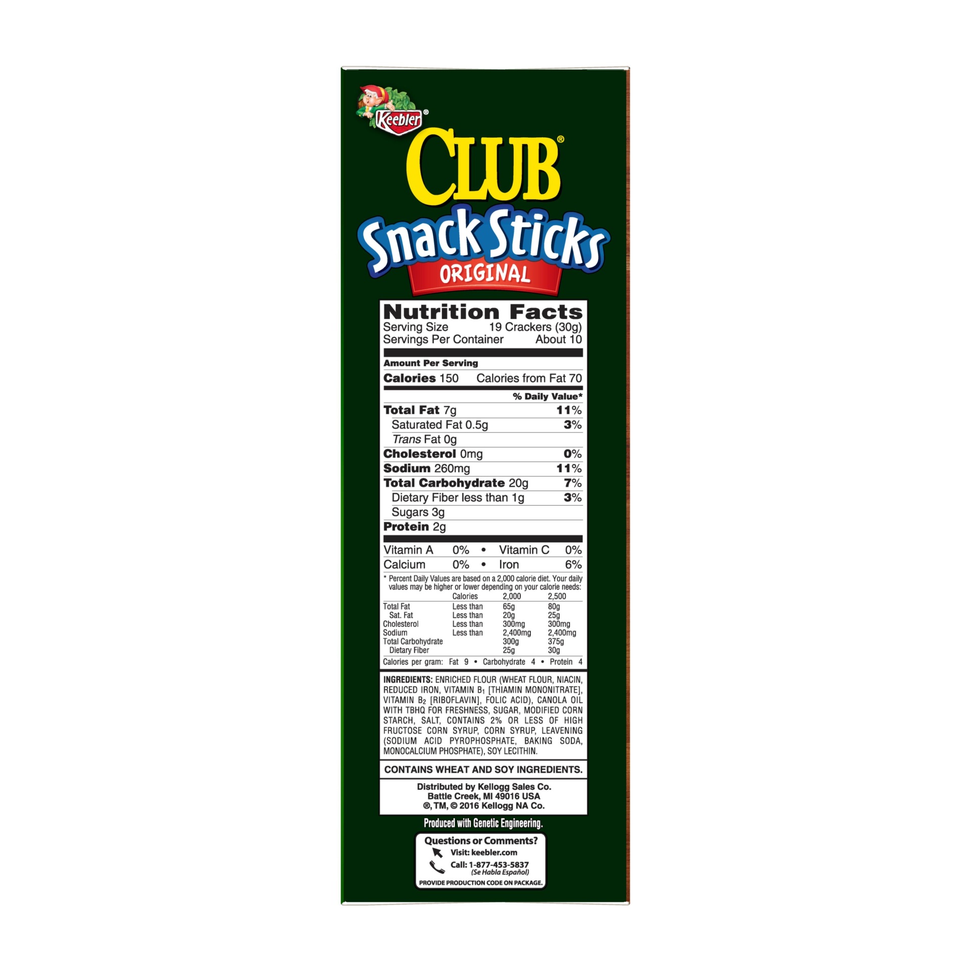 slide 6 of 7, Keebler Club Snack Sticks Crackers Original, 11 oz
