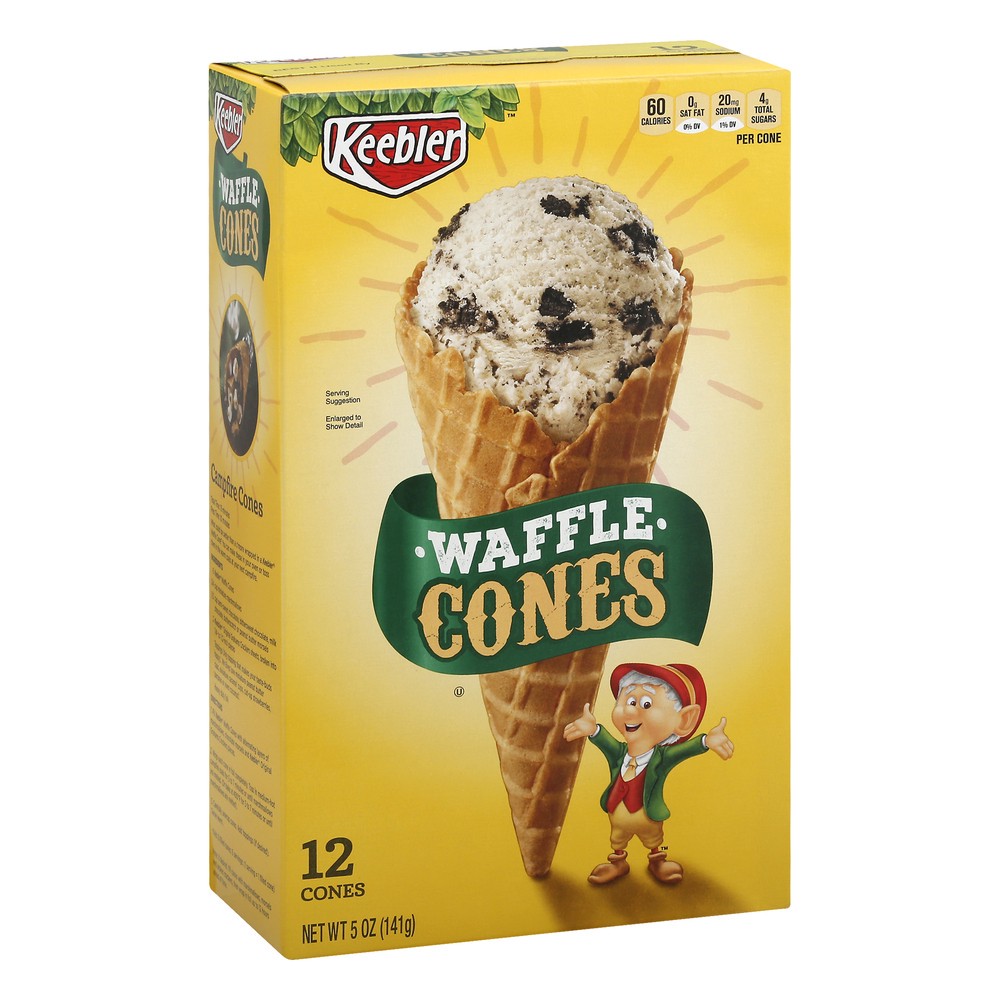 slide 1 of 1, Keebler Waffle Cones 12 ea, 12 ct