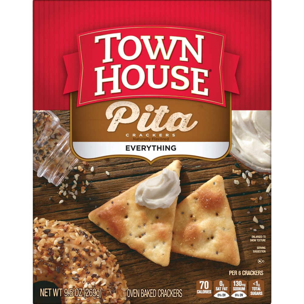 slide 4 of 6, Town House Pita Crackers Everything Flavor Oven Baked Crackers, 9.5 oz