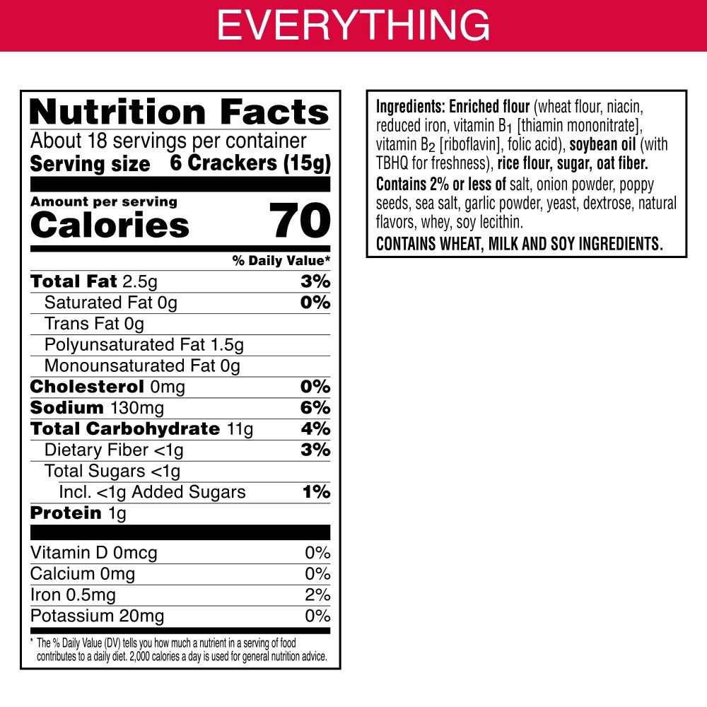 slide 3 of 5, Town House Pita Crackers Everything Flavor Oven Baked Crackers, 9.5 oz