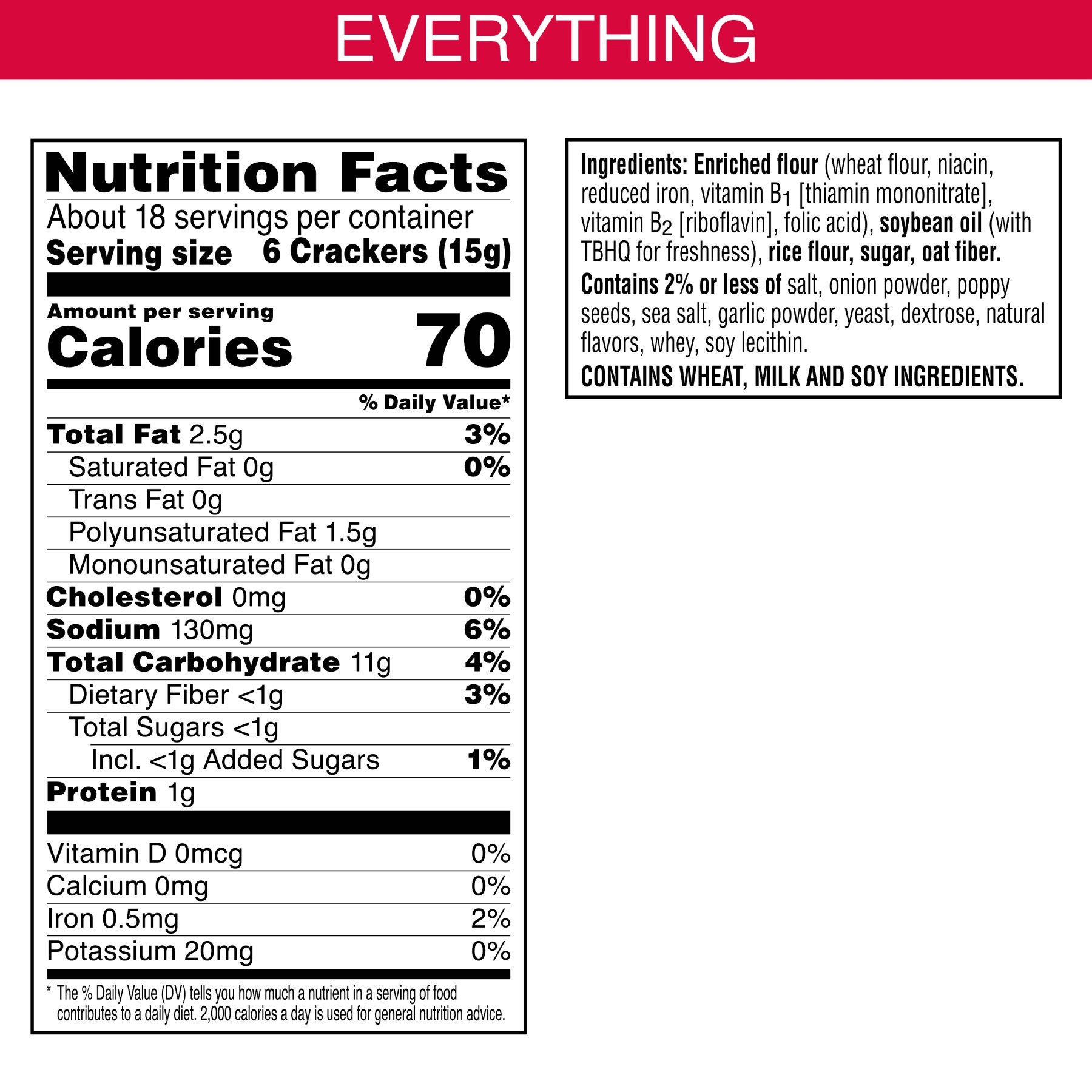 slide 3 of 5, Town House Pita Crackers Everything Flavor Oven Baked Crackers, 9.5 oz