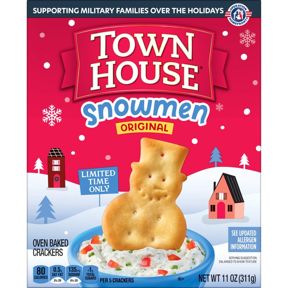 slide 2 of 6, Town House Snowmen Crackers Original, 11 oz