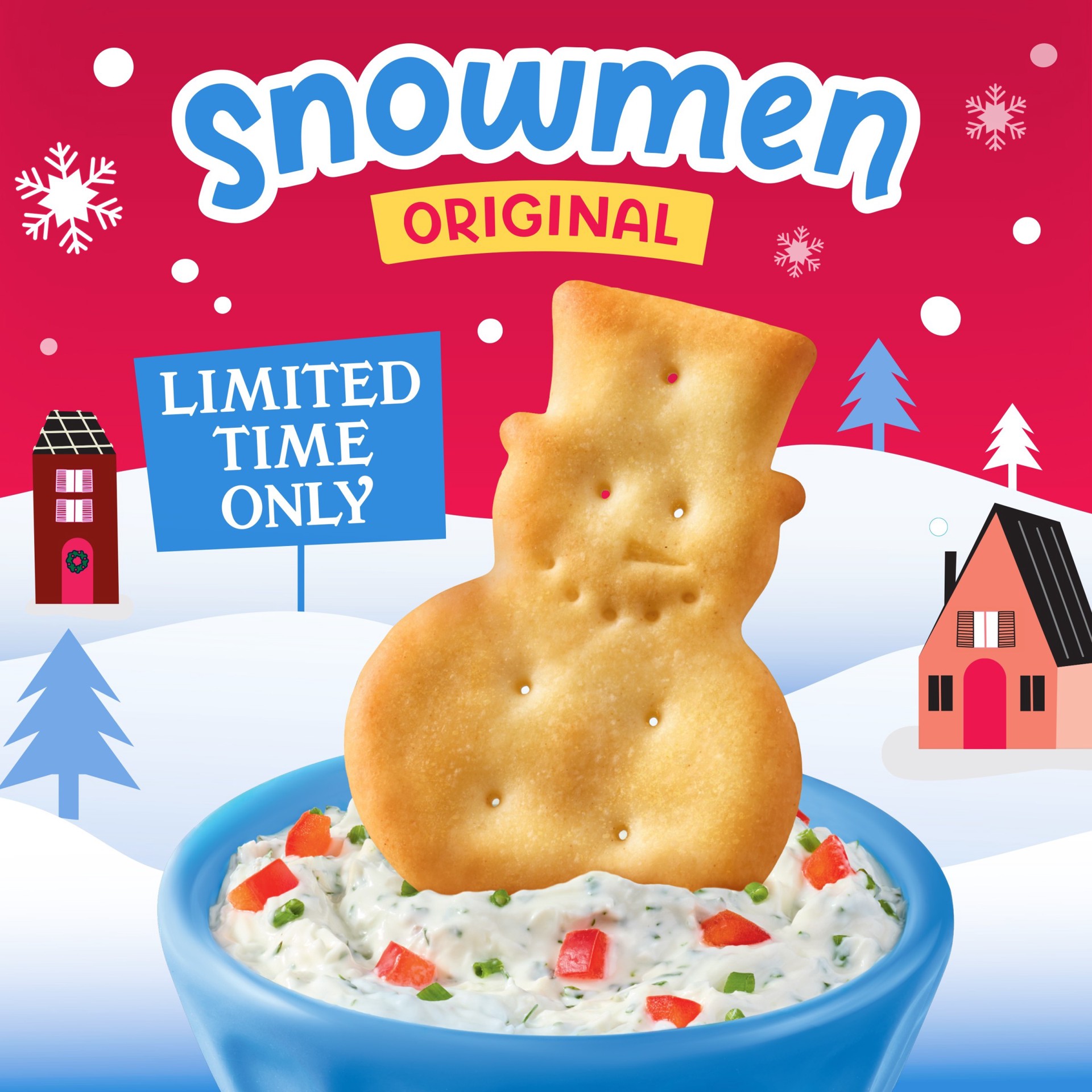 slide 4 of 5, Town House Snowmen Crackers Original, 11 oz