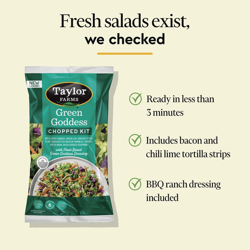 slide 3 of 5, Taylor Farms Green Goddess Chopped Salad Kit, 11.57 oz