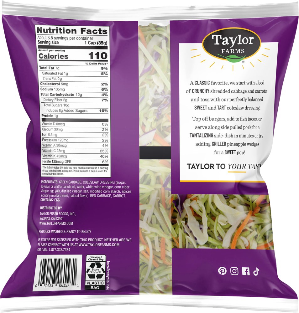 slide 2 of 2, Taylor Farms Coleslaw Salad Kit, 10 ct
