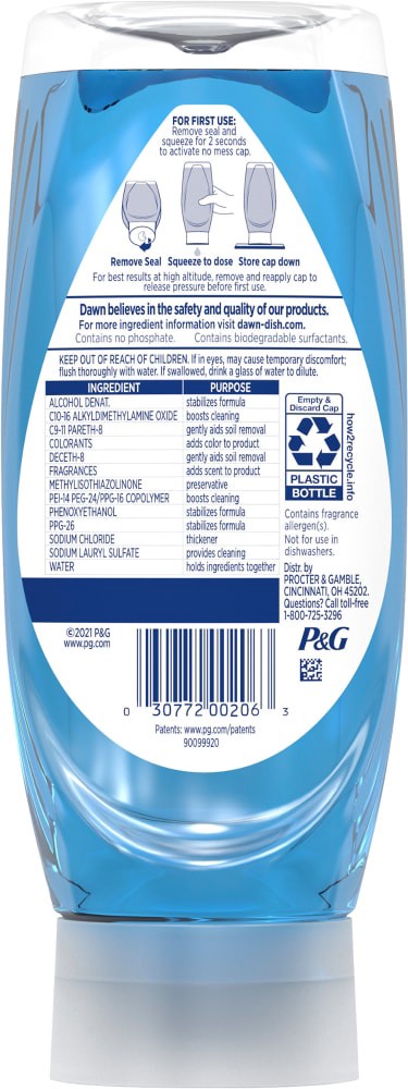 slide 3 of 3, Dawn Ultra EZ-Squeeze Dish Soap, Dishwashing Liquid, Original, 14.7 Fl Oz, 14.7 fl oz