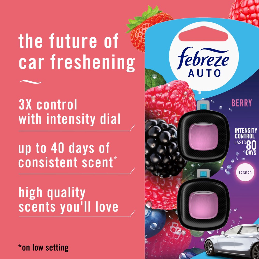 slide 2 of 6, Febreze Auto Berry Car Air Freshener, 2 ct