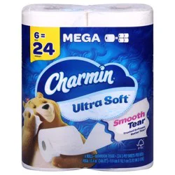 Charmin Ultra Soft Smooth Tear Mega Toilet Paper 6 Count