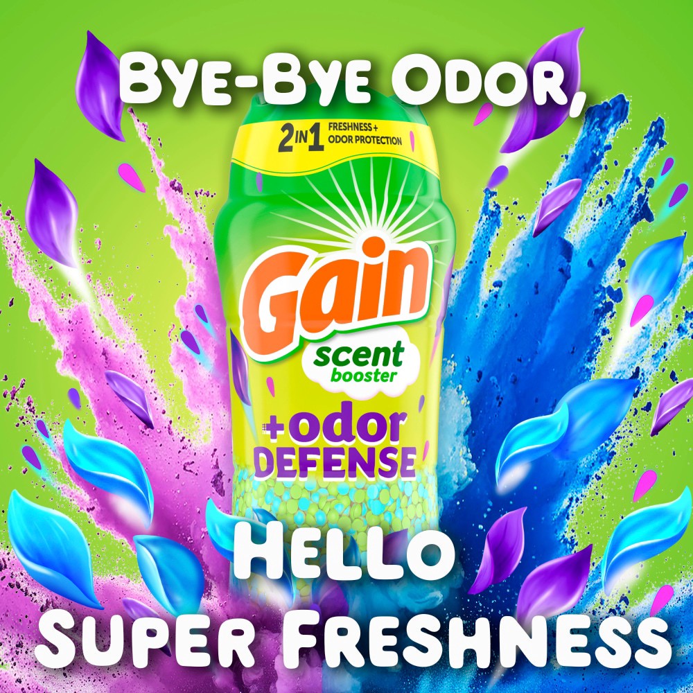 slide 6 of 6, Gain Odor Defense In-Wash Scent Booster Beads, Super Fresh Blast, 18.2 Oz., 1 ct