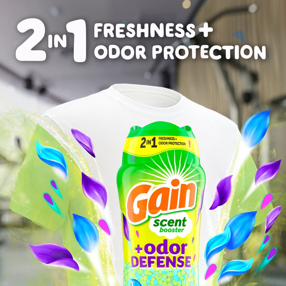 slide 4 of 6, Gain Odor Defense In-Wash Scent Booster Beads, Super Fresh Blast, 18.2 Oz., 1 ct