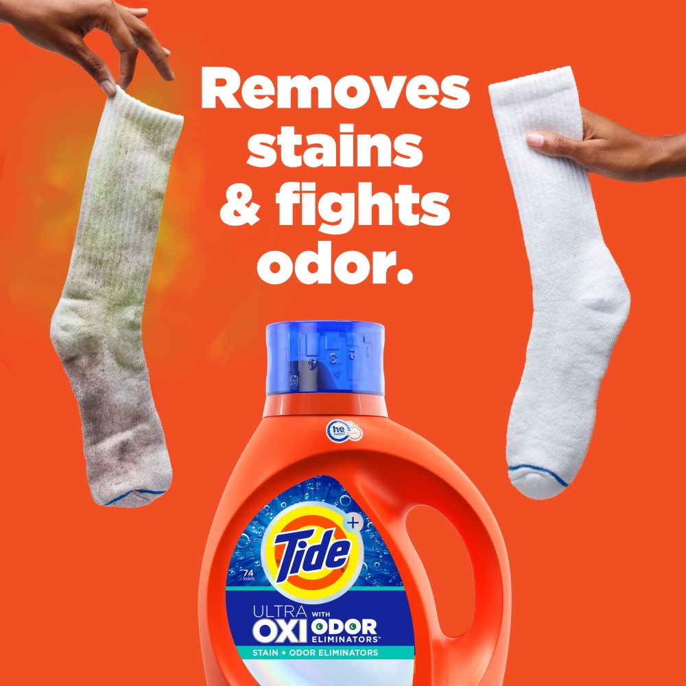 slide 4 of 6, Tide Liquid Oxi + Odor Eliminator Laundry Detergent - 146 fl oz, 146 fl oz