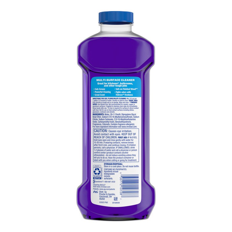 slide 2 of 2, Mr. Clean All Purpose Cleaner, Floor Cleaner for Mopping, Cleaning Liquid, Lavender, 23oz, 1.43 pt
