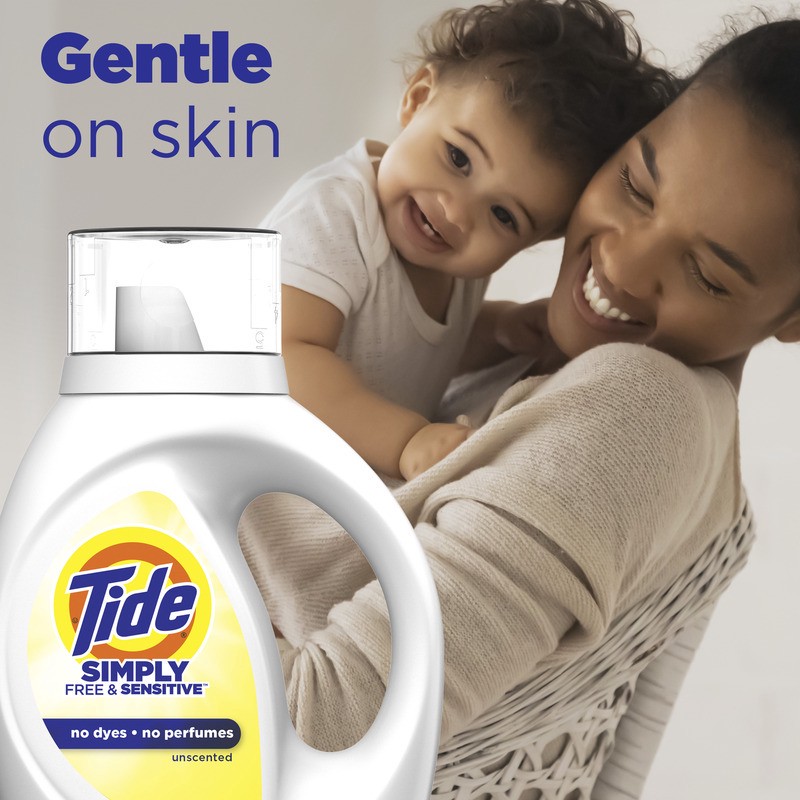 slide 3 of 4, Tide Simply Liquid Laundry Detergent, Free & Sensitive Scent, 24 Loads, 32 fl oz, 32 fl oz