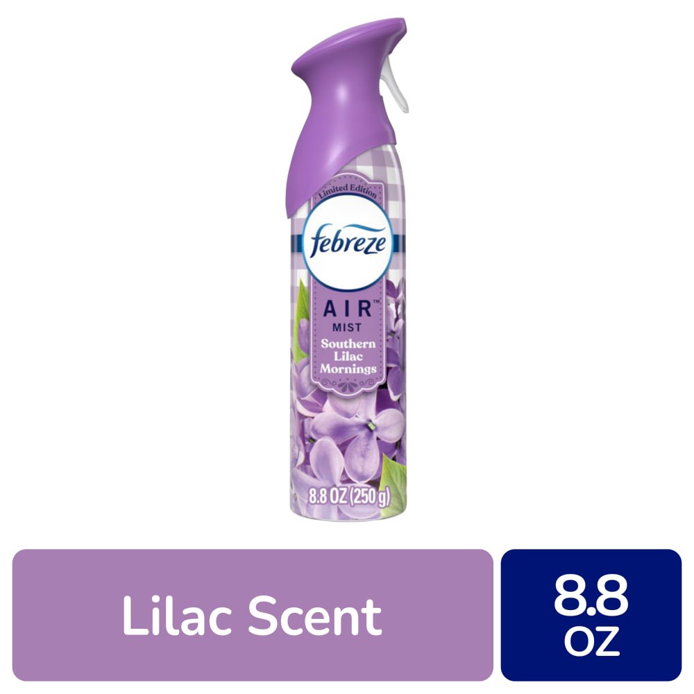 slide 6 of 6, Febreze Air Freshener Spray, Odor-Fighting Room Spray, Southen Lilac Mornings Scent, 8.8oz, 1 Count, 8.8 oz