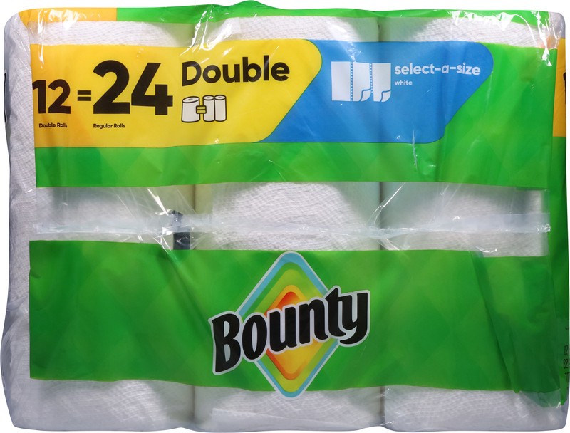 slide 2 of 5, Bounty Select-A-Size White 2-Ply Double Rolls Paper Towels 12 Rolls, 12 ct