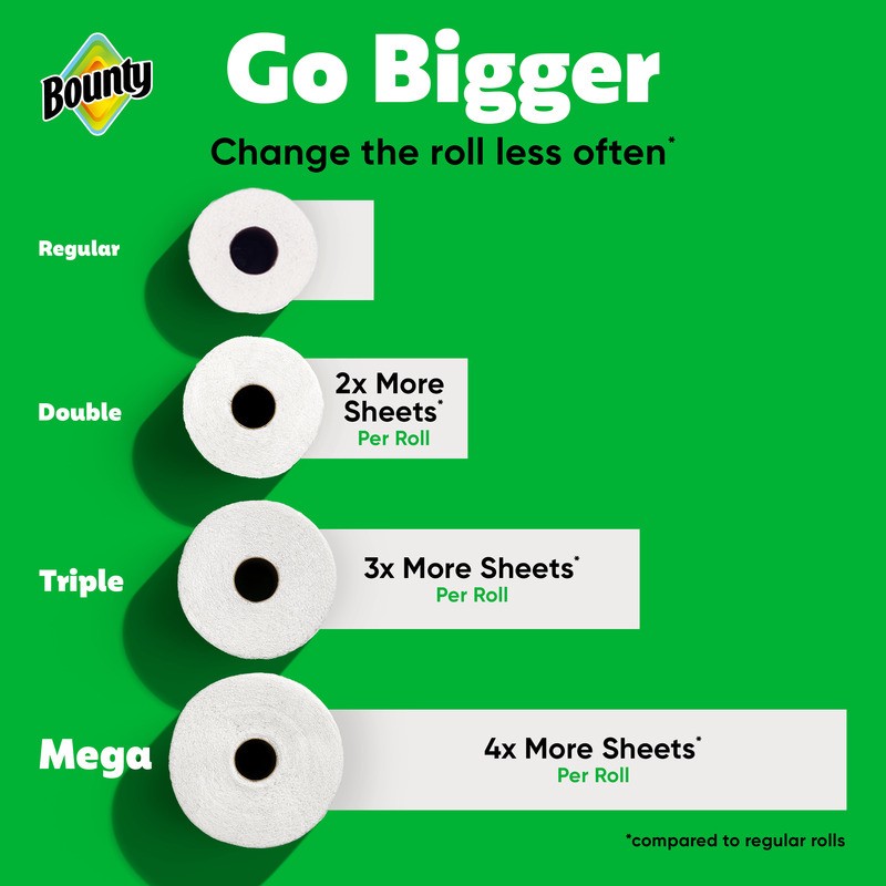 slide 4 of 4, Bounty Paper Towels Full Sheet White, 4 Double Rolls, 50 Sheets Per Roll, 4 ct