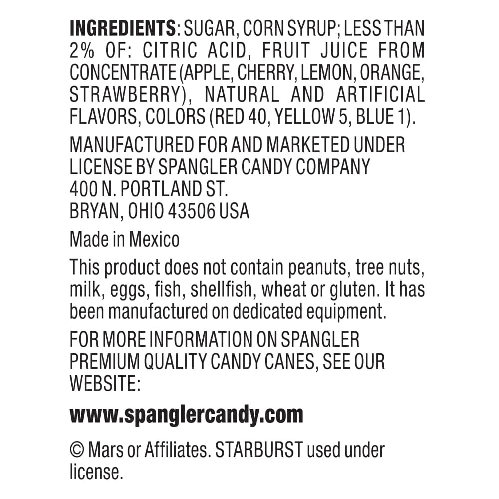 slide 3 of 5, Starburst® Assorted Flavored Candy Canes Compact Box, 12 ct; 5.3 oz