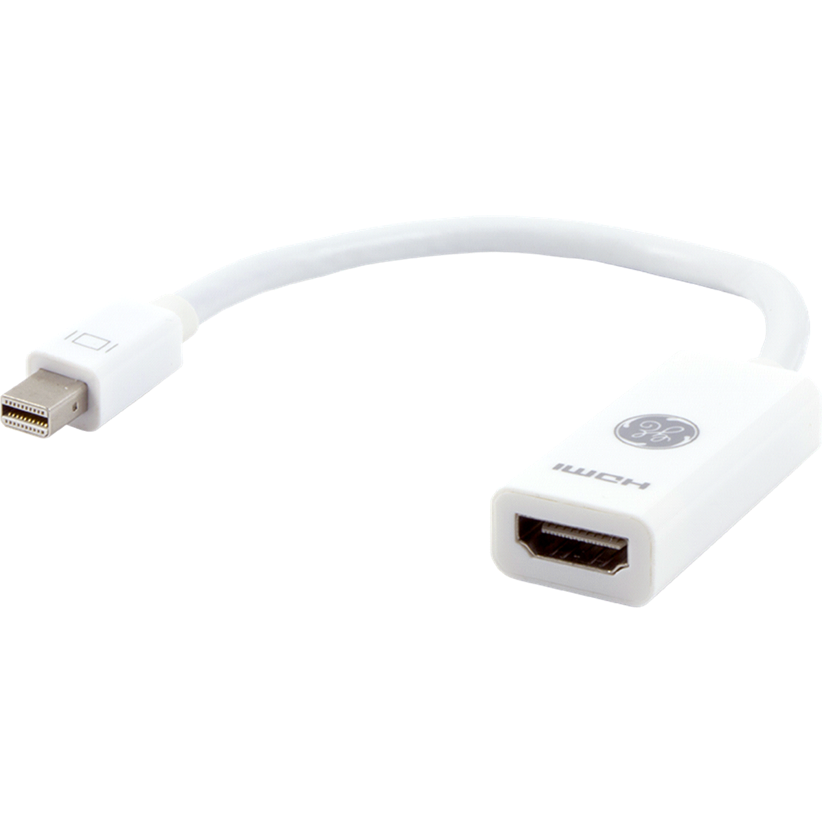 slide 4 of 4, GE Mini DisplayPort to HDMI Adapter, White, 1 ct
