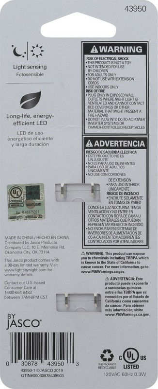 slide 2 of 4, Jasco Glo Dot Led Night Light - White, 1 ct