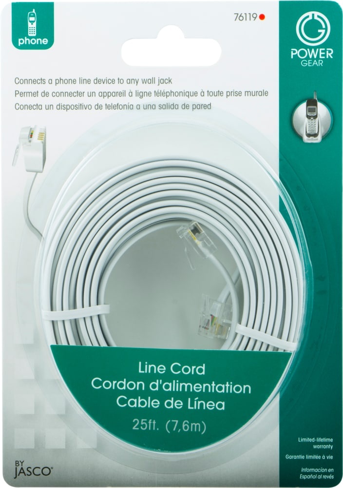 slide 2 of 2, Ge 25ft Phone Cord, 25 ft