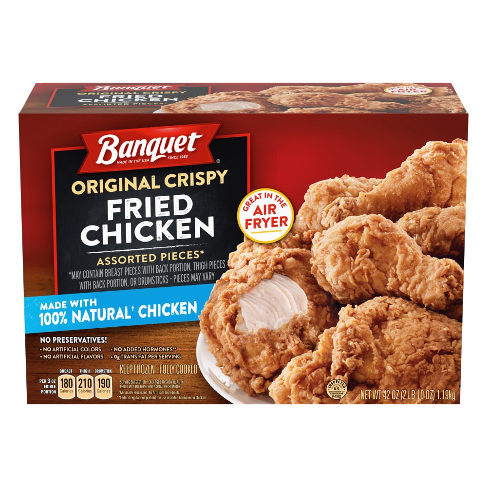 slide 6 of 6, Banquet Original Crispy Fried Chicken 42 oz, 42 oz
