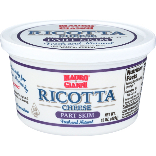slide 1 of 1, Mauro & Gianni Part Skim Ricotta Cheese, 15 oz