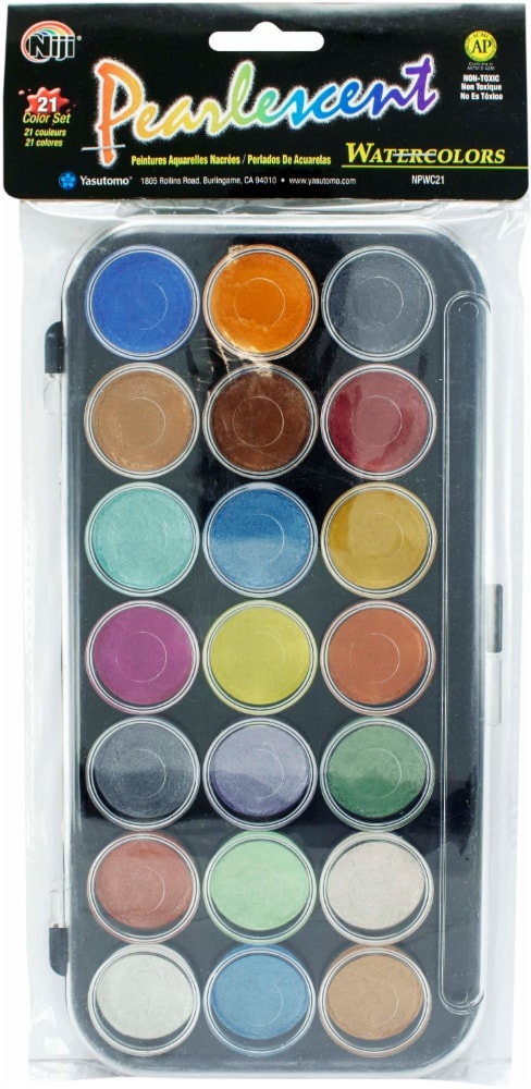 slide 1 of 1, Yasutomo 21-Color Pearlescent Watercolor Set, 1 ct