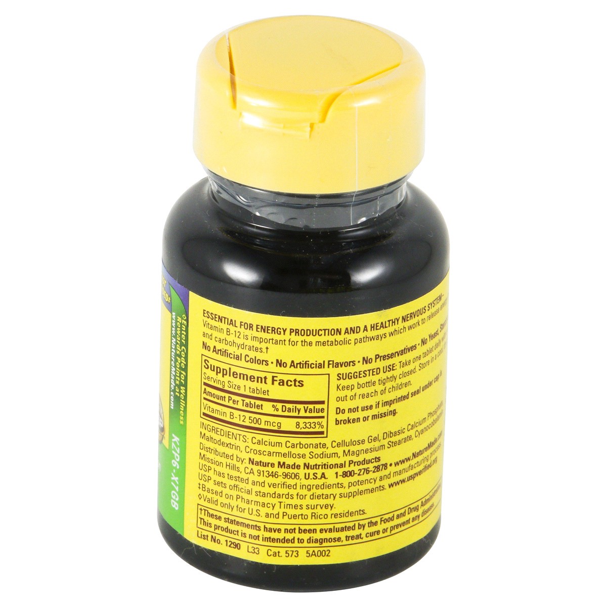slide 3 of 4, Nature Made Vitamin B12 500 mcg, Dietary Supplement for Energy Metabolism Support, 100 Tablets, 100 Day Supply, 100 ct