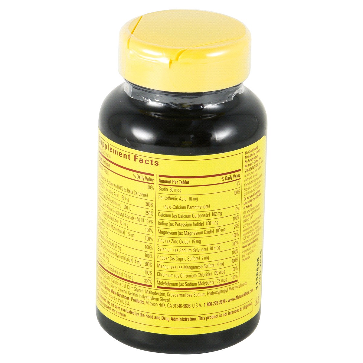 slide 3 of 4, Nature Made Multivitamin For Him with No Iron, Mens Multivitamins for Daily Nutritional Support, Multivitamin for Men, 90 Tablets, 90 Day Supply, 90 ct