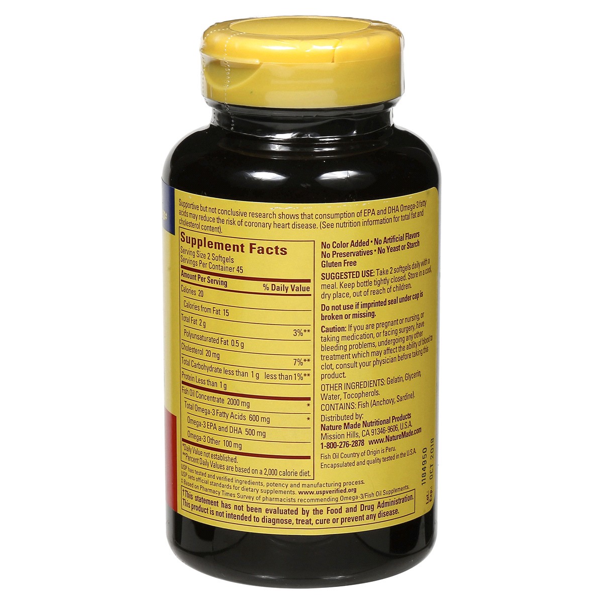 slide 3 of 3, Nature Made Fish Oil 1000 mg Softgels, Fish Oil Supplements, Omega 3 Fish Oil for Healthy Heart Support, Omega 3 Supplement with 90 Softgels, 45 Day Supply, 90 ct