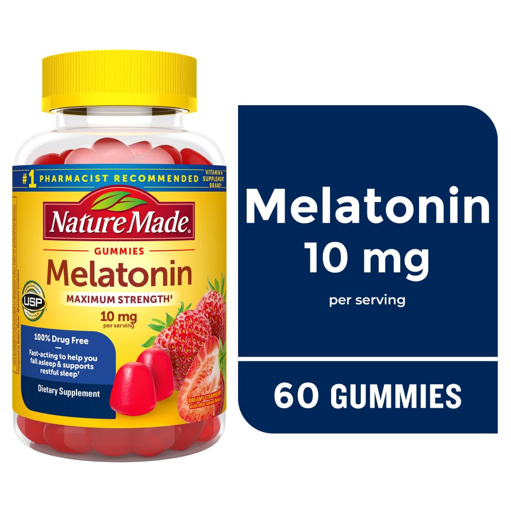 slide 3 of 6, Nature Made Melatonin 10mg Per Serving Melatonin Gummies, 60 Ct, 60 ct