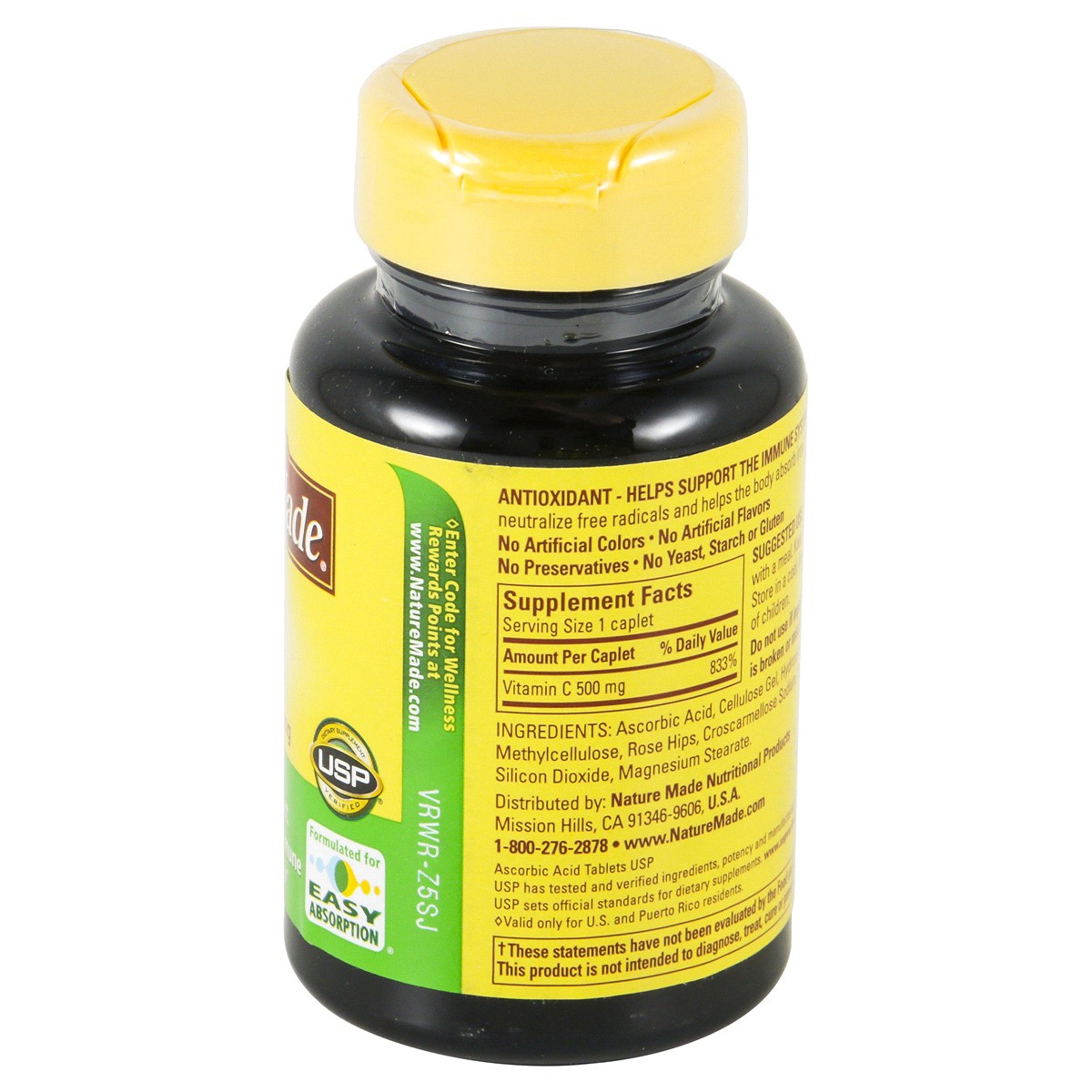 slide 3 of 4, Nature Made Vitamin C 500 mg with Rose Hips, Dietary Supplement for Immune Support, 130 Caplets, 130 Day Supply, 130 ct