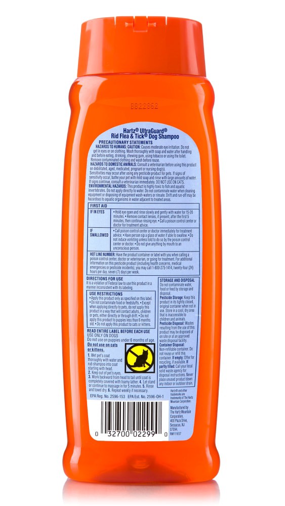 slide 3 of 3, Hartz Rid Flea Tick 2-in-1 Citrus Orange Shampoo, 18 fl oz