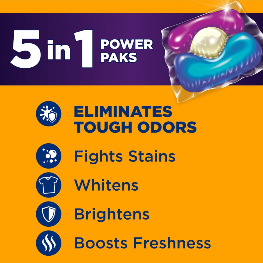 slide 4 of 6, ARM & HAMMER Plus OxiClean With Odor Blasters Laundry Detergent, 5-IN-1 Power Paks, 42 Ct, 42 ct