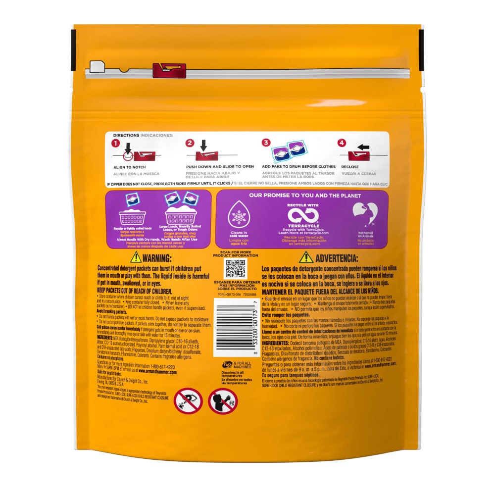 slide 5 of 6, ARM & HAMMER Plus OxiClean With Odor Blasters Laundry Detergent, 5-IN-1 Power Paks, 42 Ct, 42 ct