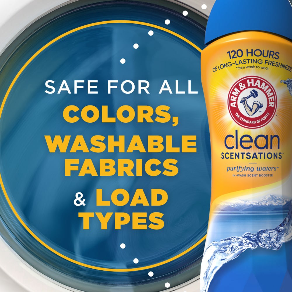 slide 2 of 6, Arm & Hammer Clean Scentsation In-Wash Scent Booster Beads - Purifying Waters, 45 oz